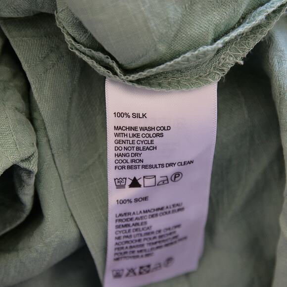 Tommy Bahama Men's Silk Green Aloha Button-down shirt size L - Picture 3 of 5